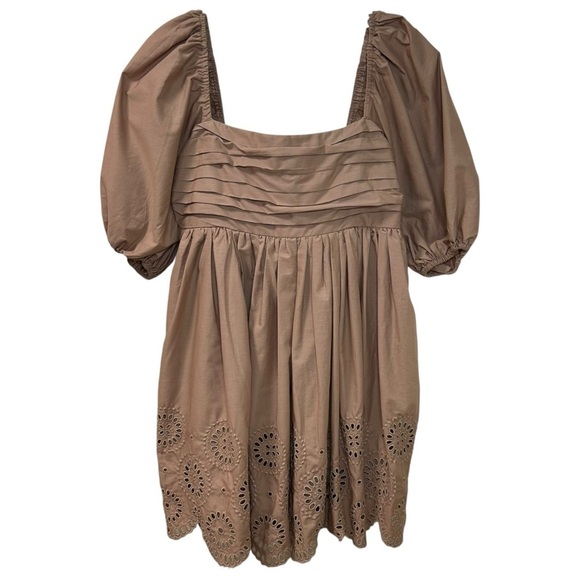 Abercrombie & Fitch - Women’s ‘Emerson’ Babydoll Dress in Taupe - Brown, Small - Picture 3 of 14